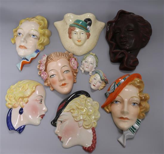 A collection of Art Deco face masks